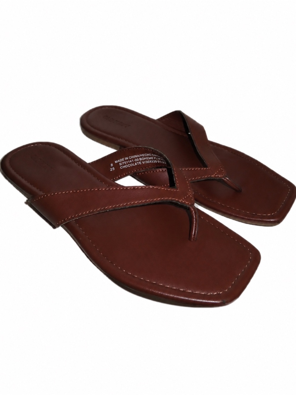 Old Navy Chocolate Brown Square-Toe Flip Flop Sandals